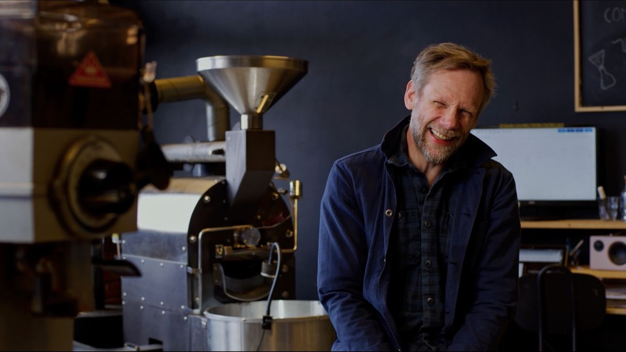 Tony Jacobsen talks Light Roast — frame 2. Director of Photography Patrick D. A. Webb.