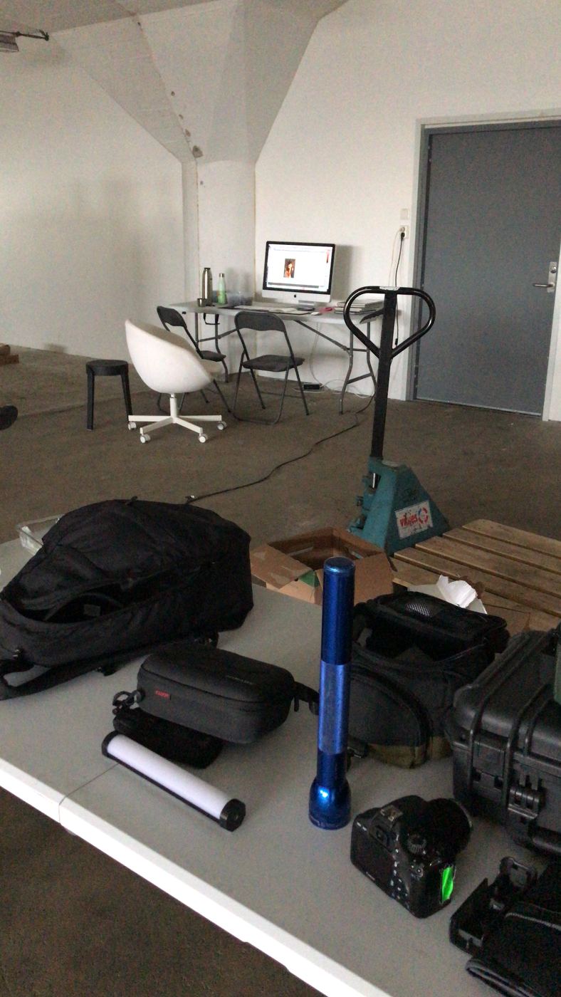 Behind the scenes — gear laid out